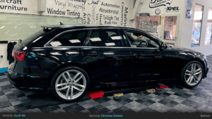 Audi A6 Chrome Delete - Window Surrounds, Roof Rails, Boot Trim & Front Lower Trim [Before]