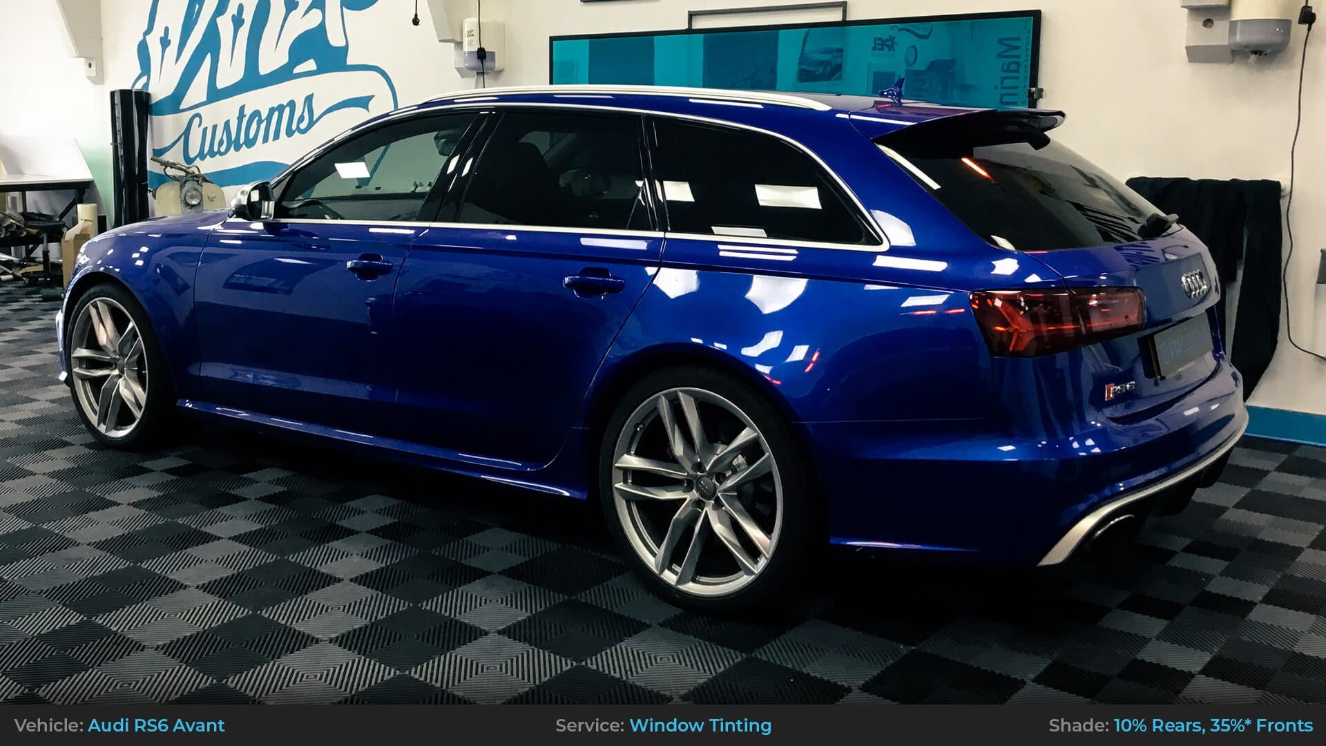 Pre-Cut Window Tint Kit For Audi A6 Estate (2006-2011) Rear Windows - 20% Dark Smoke, Glossy Finish