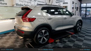 Grey Volvo XC40 Rear Window Tinting - 10%. Rear 3/4 Photo.