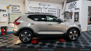 Grey Volvo XC40 Rear Window Tinting - 10%. Side Profile.