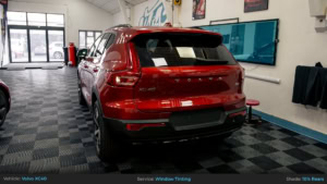 Red Volvo XC40 Rear Window Tinting - 10%. Rear Photo.