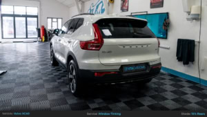 White Volvo XC40 Rear Window Tinting - 10%. Rear 3/4 Photo.