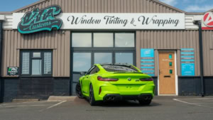 BMW M8 - 3M Gloss Light Green - Rear Photo Outside the Shop